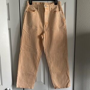 Trendy orange distressed cute jeans